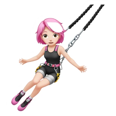 bungee jumping face with earrings pink hair sticker