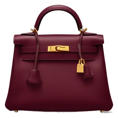 A Hermes mini Kelly bag in burgundy color  sticker