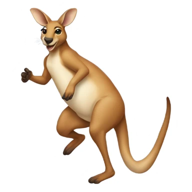 Kangaroo jumping in a crop top and baggy jeans sticker