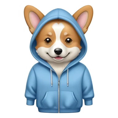 corgi wearing a hoodie sticker