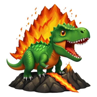 Dinasour head coming out of volcano sticker