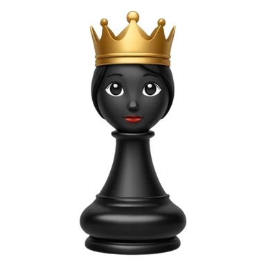 queen chess piece emoji, black, regal sticker