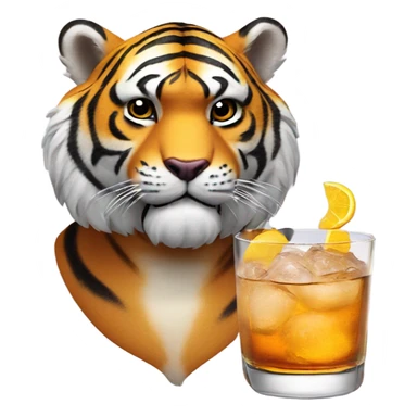 LSU Mike the Tiger with whiskey cocktail  sticker