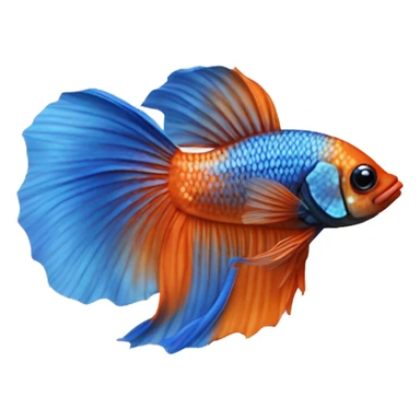 Betta fish blue and orange sticker