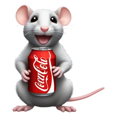 cute rat with coca cola sticker