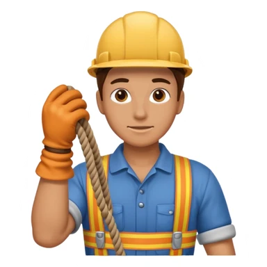 can you make a generic emoji of an individual (who works on a dock, but do not generate the dock itself) holding a rope neatly coiled in their hands? sticker