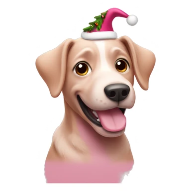 Pink dog celebrating Christmas  sticker
