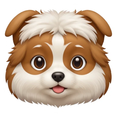 small dog face, cute and round shape sticker