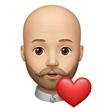 Un homme chauve barbu qui envoi un bisous cœur sticker