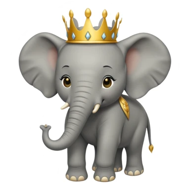 Elephant calf with small crown symbol on head. sticker