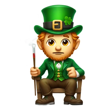 sick leprechaun with fever and thermometer sticker