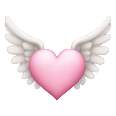Pink heart with angel wings and faded clouds  sticker