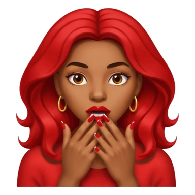 Big lips long nails bestie circle head biting her 1 nail sticker