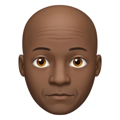 African american man bald head gray chin sticker