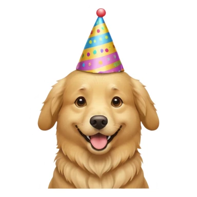 golden retriever at a birthday party sticker