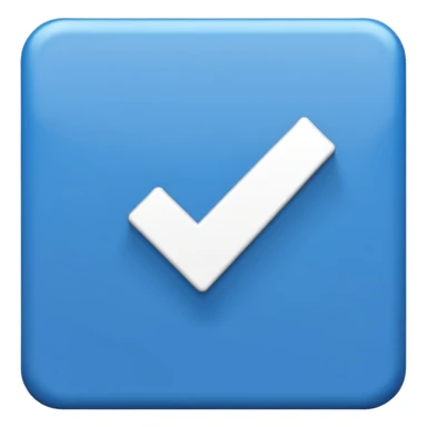 I want a blue background and a white checkmark inside it emoji which I will call the "Fake Roblox Verified Badge Emoji" and the blue background should be square and it should be the "🟦" emoji being the background sticker