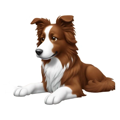 dog that looks like a reddish brown border collie with medium hair with headphones working from home office sticker