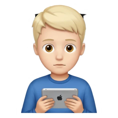 boy watching a tablet sticker