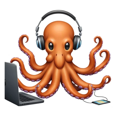 Octopus DJ in office  sticker