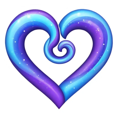 Galaxy heart that is blue and purple  sticker
