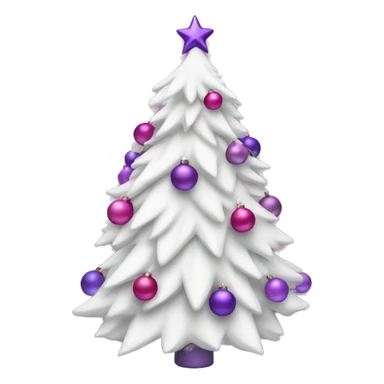 white christmas tree with pink and purple ornaments sticker