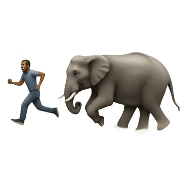 Man chasing elephant  sticker