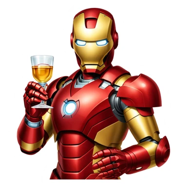 Iron man with vodka sticker