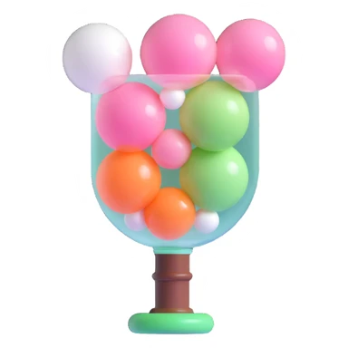 Aesthetic Bubble Tee with a pink-to-white and white-to-green match gradient, brown balls and a brown tube sticker