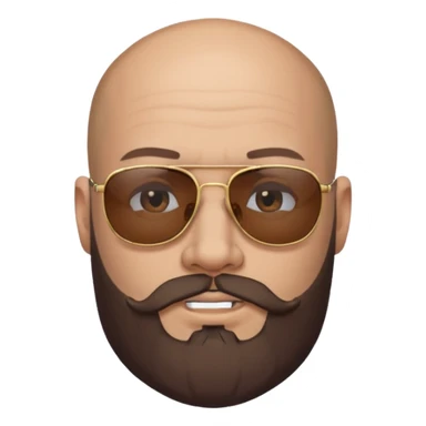   tattooed baldies with  sun glass with bearded sticker