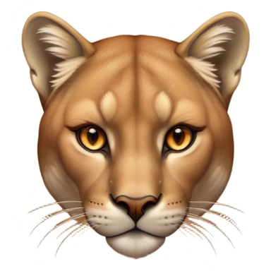 Cinematic Noble Cougar Portrait Emoji, Poised and regal, with a lithe, muscular build and a sleek, tawny Fur with subtle dark accents, deep-set soulful amber eyes, Simplified yet sharp and sophisticated features, highly detailed, glowing with a warm, dignified glow, high shine, intelligent and stealthy, stylized with an air of wild elegance, focused and attentive, soft glowing outline, capturing the essence of a watchful and confident predator, so majestic it feels as though it could silently pounce out of the screen with effortless authority! sticker