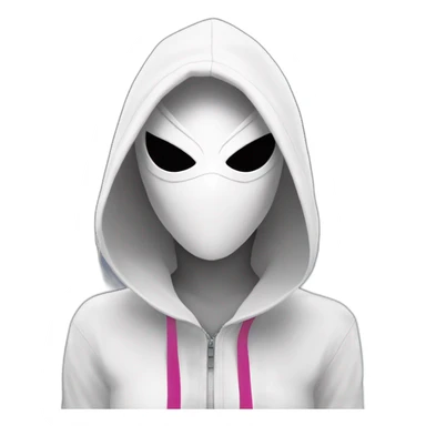 spider gwen wears mask and hood sticker