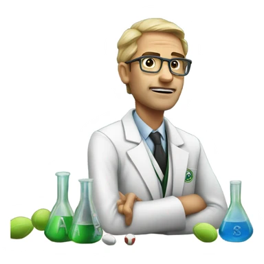 A scientist chemist playing AFL football  sticker