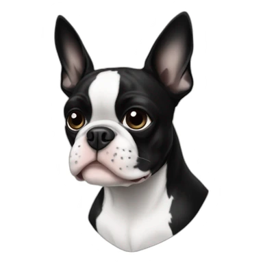 Boston Terrier asymmetric black and white sticker