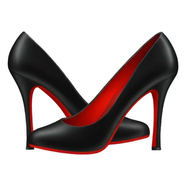 Black heels with red bottom sticker