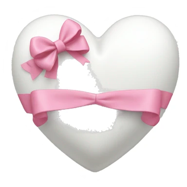 White heart with a pink bow sticker