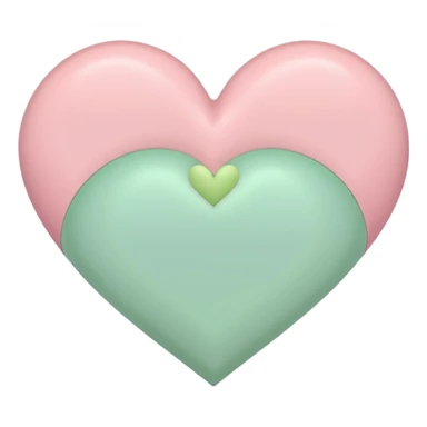 A half pastel green half pastel pink heart sticker
