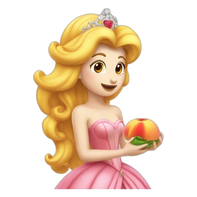 Princesse peach qui mange un champignon sticker