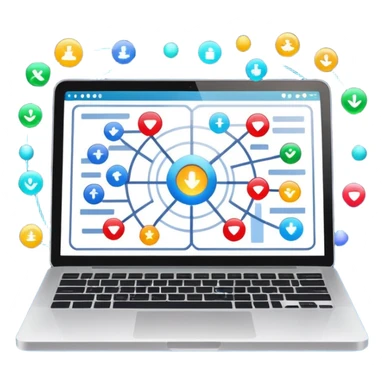 laptop screen showing a plan diagram with sparkles sticker