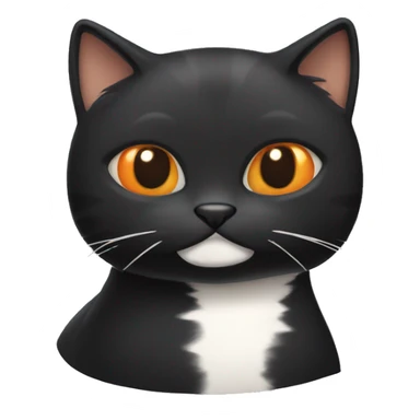 Puffy black cat with orange and white cat sticker
