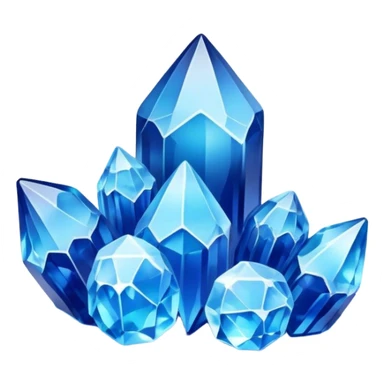 5 blue cristals forming a small pile sticker