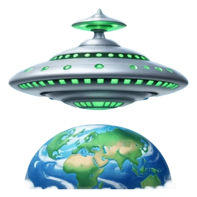 UFO mother ship attacking round earth sticker