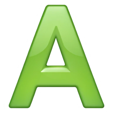 make emolji letter a in light Green color sticker