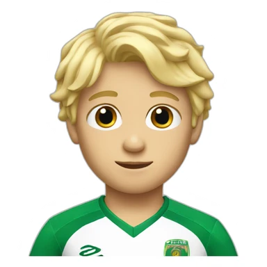 Blond hair Boy in soccer jersey sticker