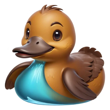 Cinematic Comical Platypus Portrait Emoji, Head tilted dramatically with an exaggeratedly amused expression, featuring a striking, glossy brown fur with a whimsically flat duckbill and wide, expressive eyes full of playful disbelief, Simplified yet hilariously expressive features, highly detailed, glowing with a slightly sassy glow, high shine, dramatic yet playful, stylized with an air of cheeky aquatic mischief, bright and endearing, soft glowing outline, capturing the essence of a spirited and over‐the‐top platypus, so meme‐worthy it feels like it could quack its way into internet fame instantly! sticker