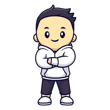 cute character crossing arms making X gesture sticker