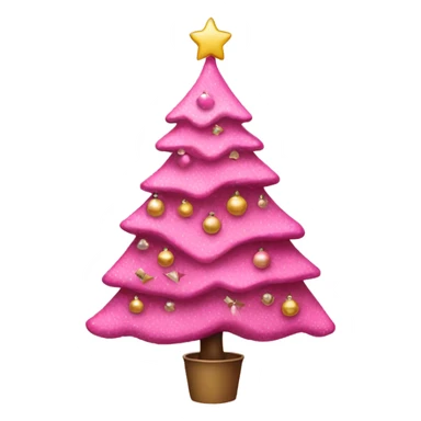 Pink xmas tree sticker