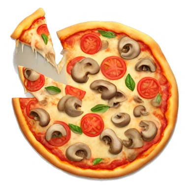 pizza with mushrooms and tomatoes sticker