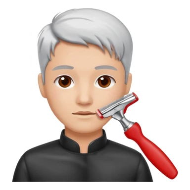 hairdresser razor red sticker