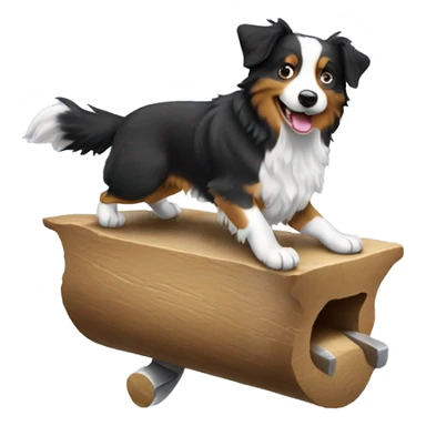 Anvil with Australian shepherd jumping over sticker