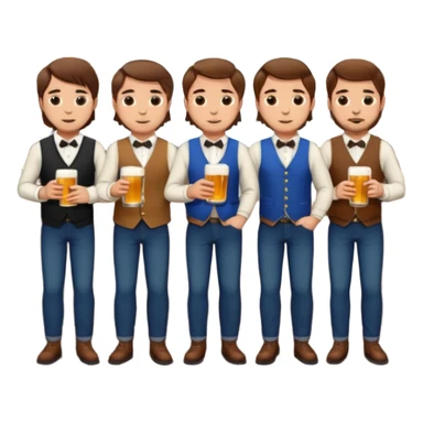 These men at the pub all have brown hair  sticker